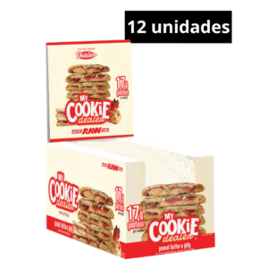 Caja 12 galletas proteicas Mantequilla de mani y mermelada - Raw My cookie dealer