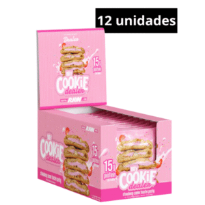 Caja 12 galletas proteicas Crema de fresas tostadas – Raw My cookie dealer