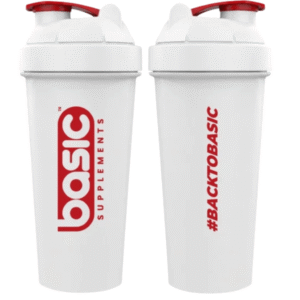 Shaker 700ml Blanco con Rojo Back to Basic - Basic Supplements