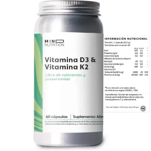 Vitamina D3 con K2 (120caps) - Mind Nutrition
